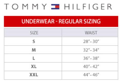 tommy hilfiger underwear size chart|cotton tommy hilfiger underwear women.